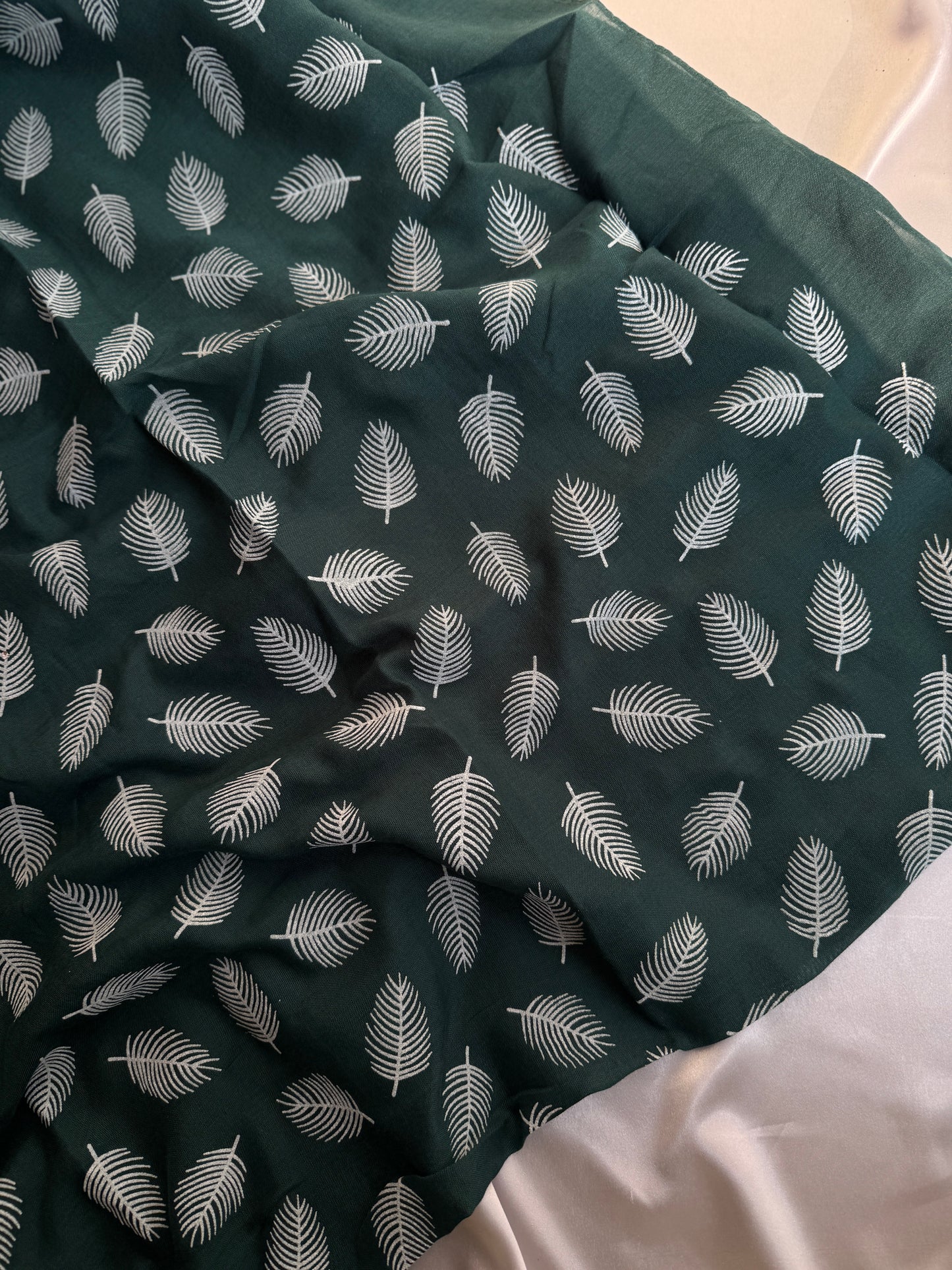 Block Print Feathers- Dark Green