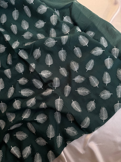 Block Print Feathers- Dark Green