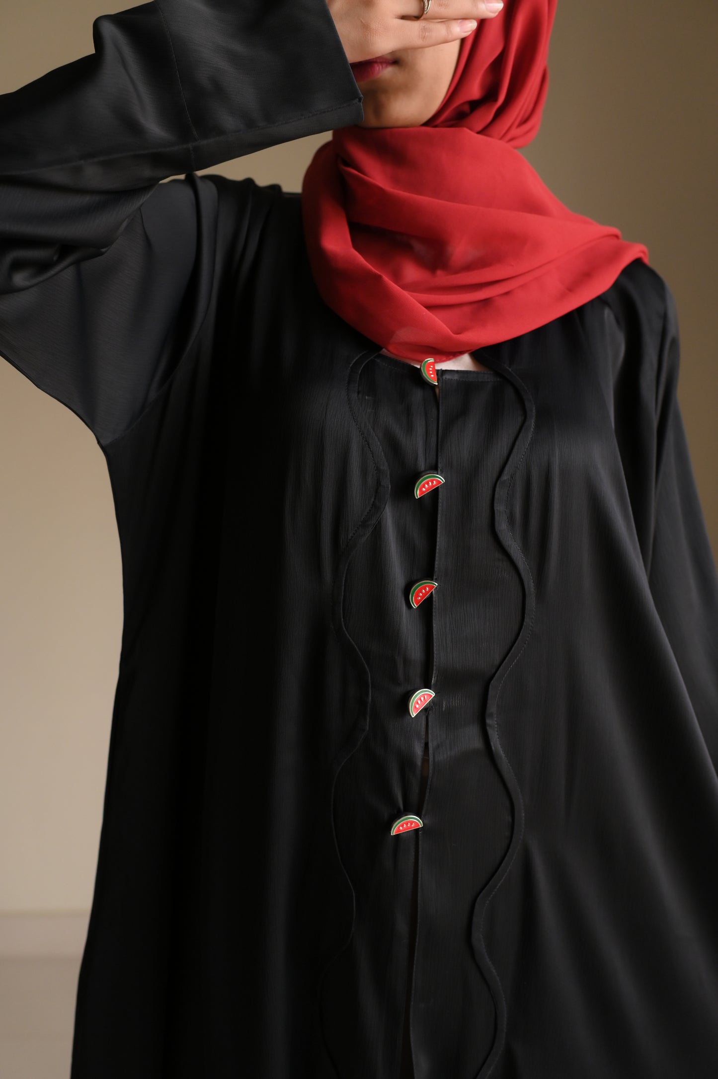 Watermelon Resistance - Black Romantic Nida Abaya