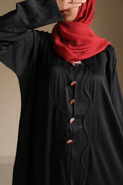 Watermelon Resistance - Black Romantic Nida Abaya