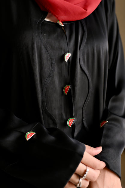 Watermelon Resistance - Black Romantic Nida Abaya