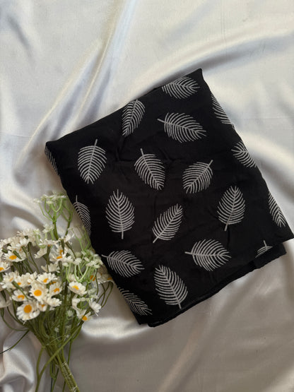 Block Print Feathers- Black