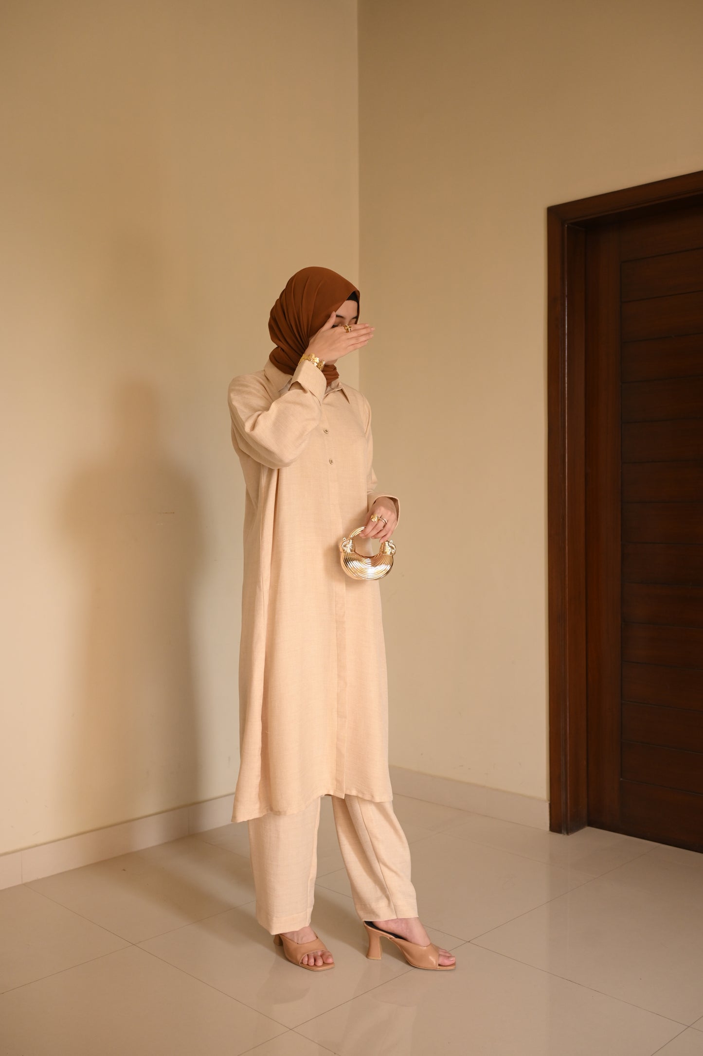 Essence Coord Set- Beige- Crush Linen