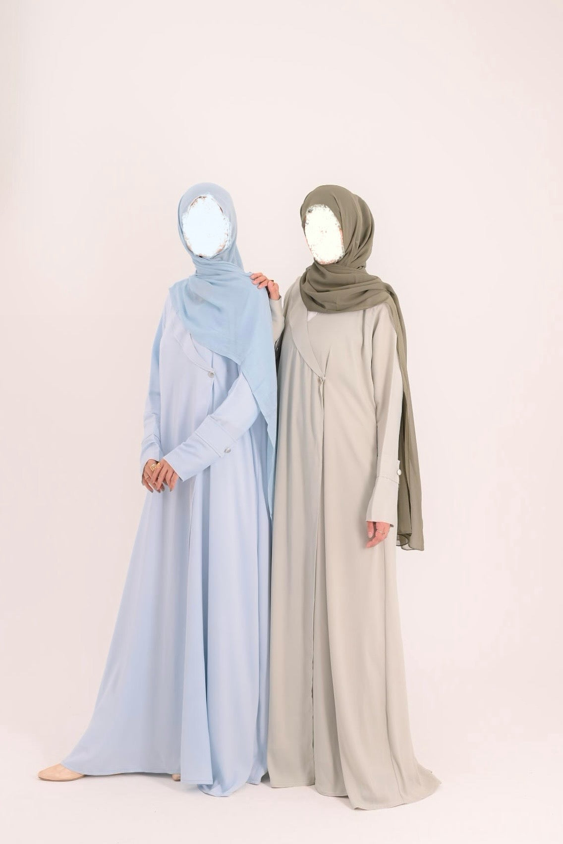 Raha- Bahrain Coat Abaya- Pastel Blue