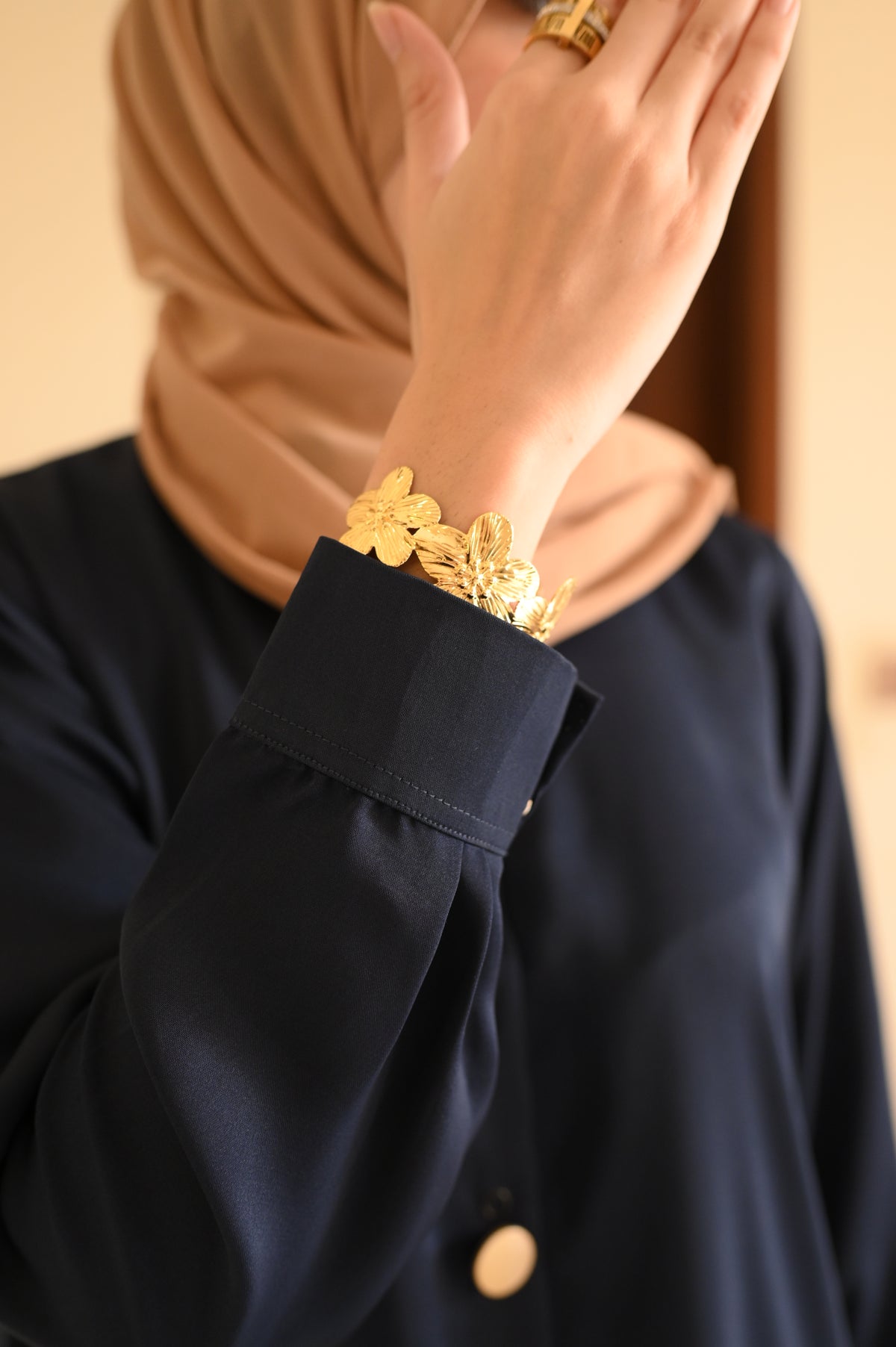 Elara Coord Set- Navy- Premium Nida