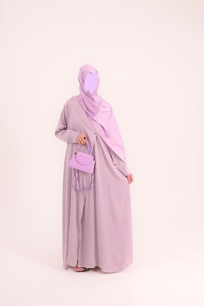 Raha- Bahrain Coat Abaya- Pastel Purple