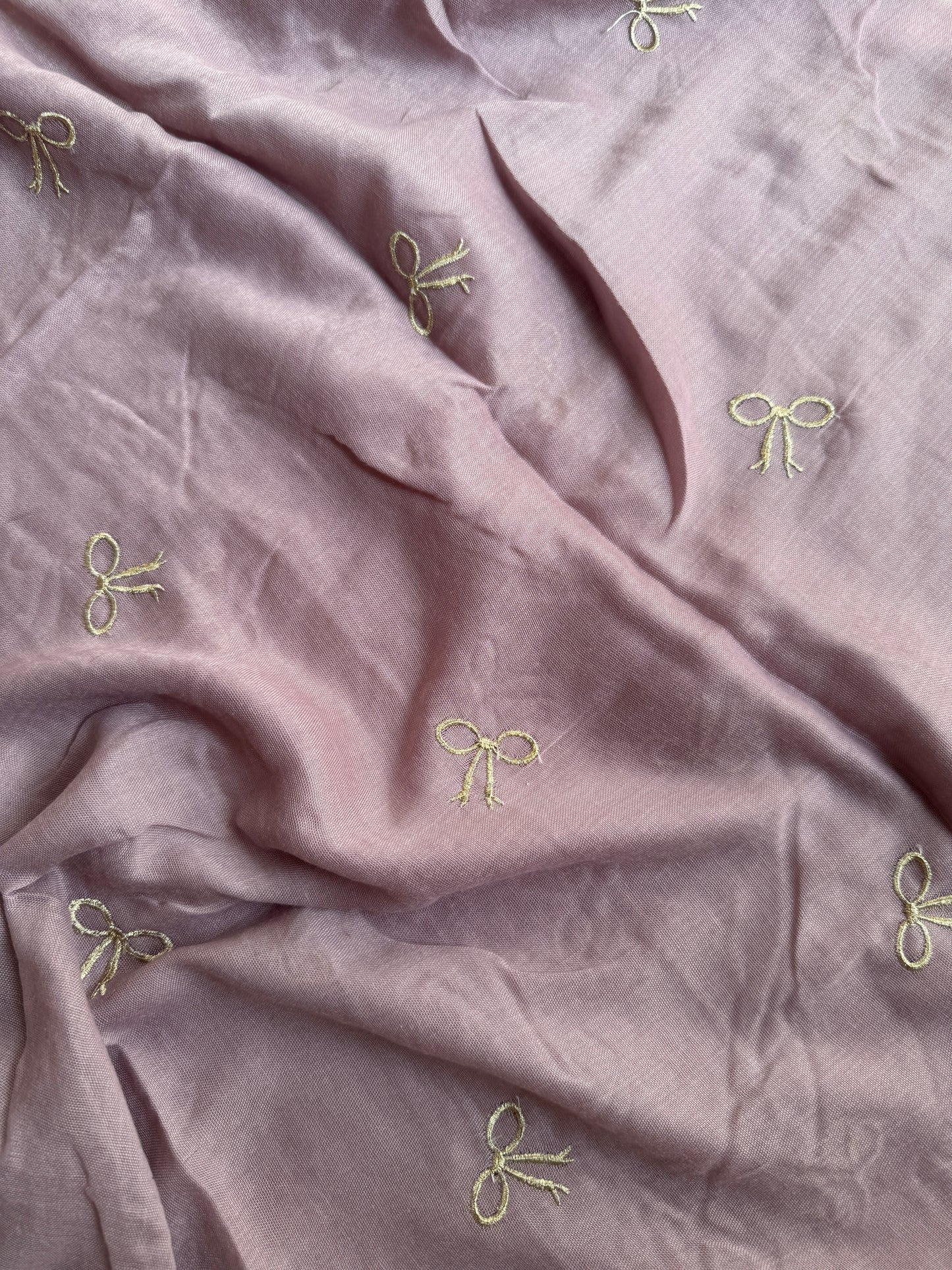 Embroidered Bow Hijabs- Muave