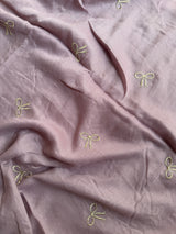 Embroidered Bow Hijabs- Muave