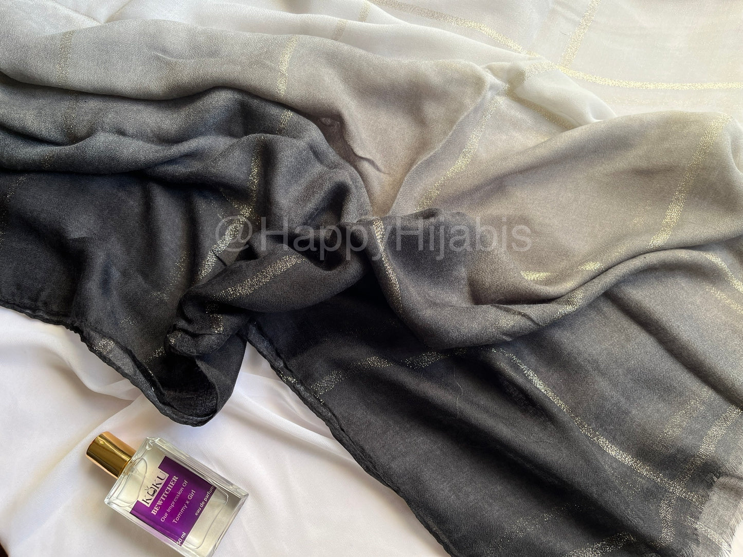 Ombre Gold Grids- Tissue Viscose- Black
