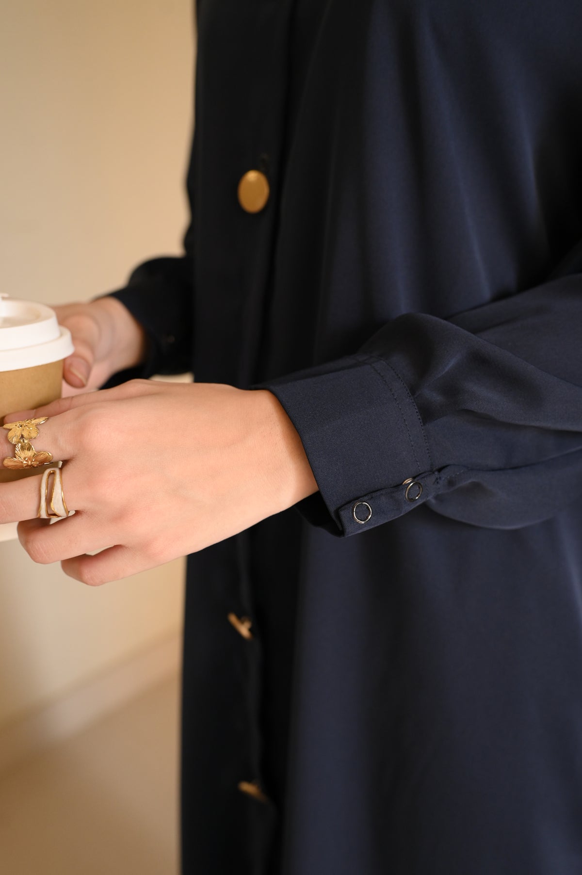 Elara Coord Set- Navy- Premium Nida