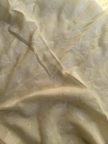 Block Print Feathers- Cream