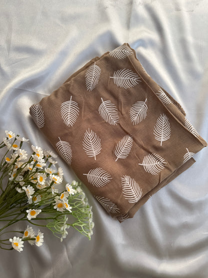 Block Print Feathers- Tan