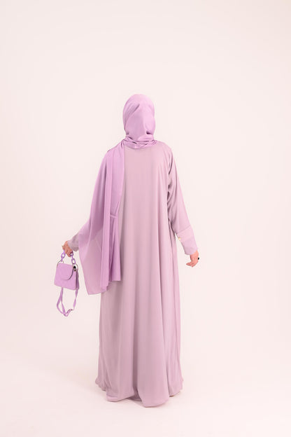Raha- Bahrain Coat Abaya- Pastel Purple
