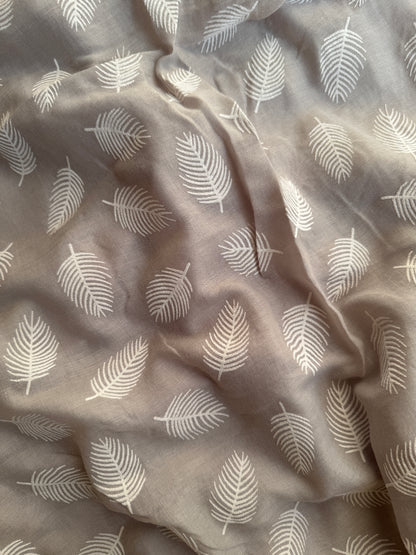 Block Print Feathers- Light Silver