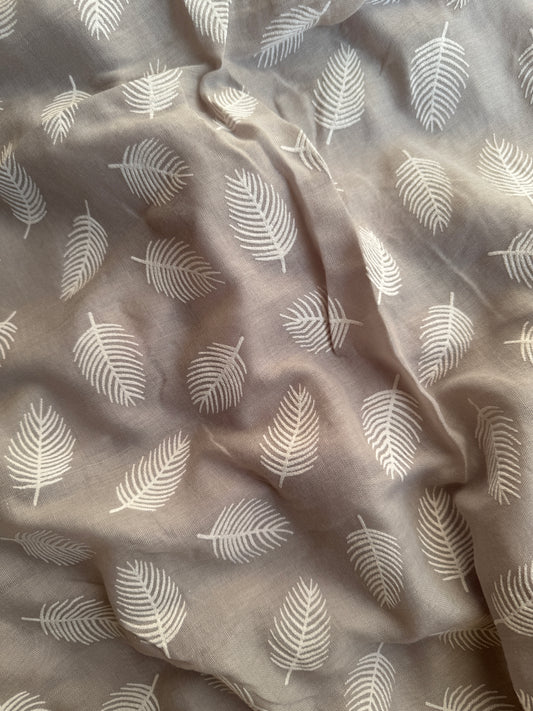 Block Print Feathers- Light Silver