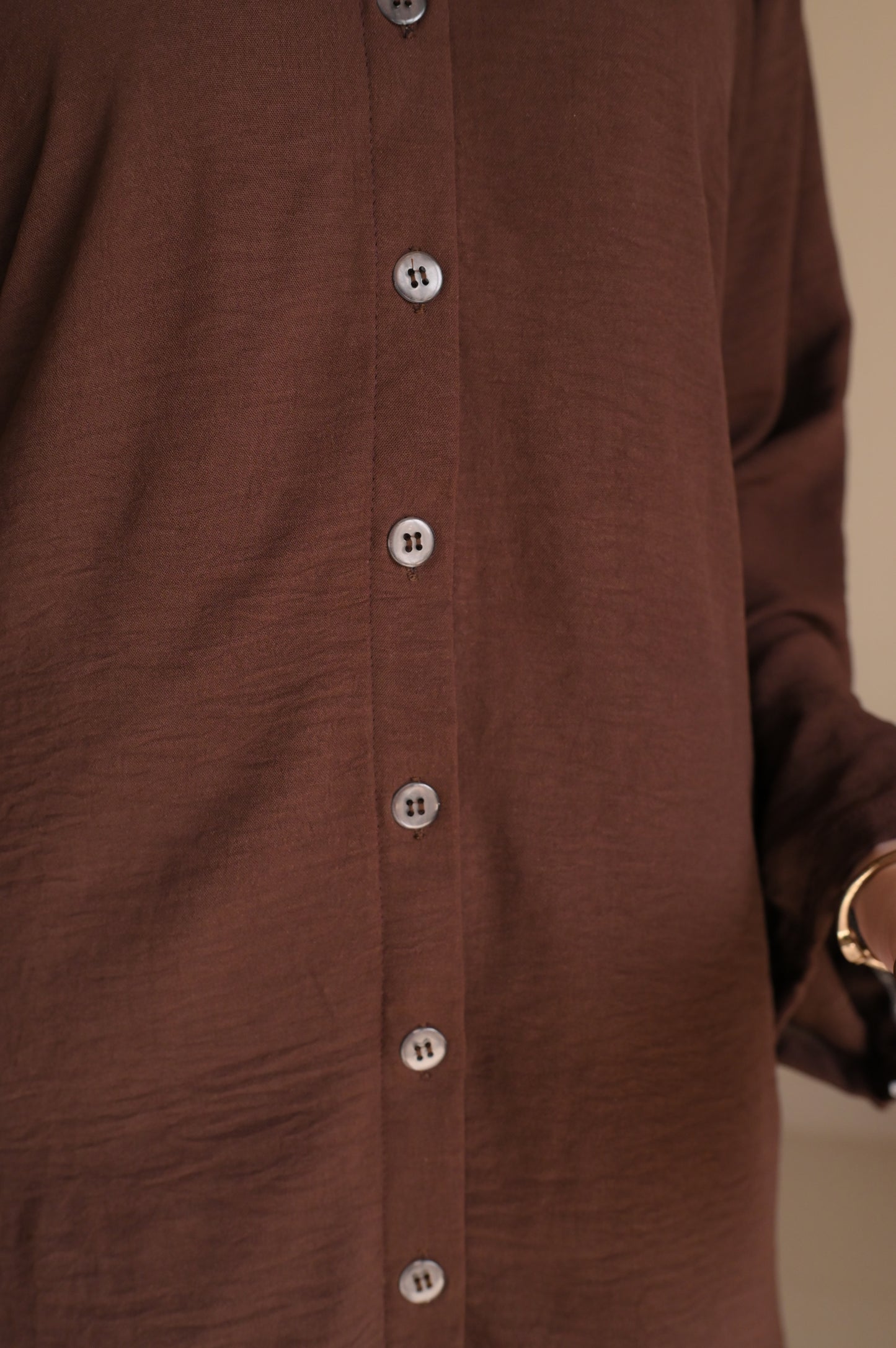 Button Down-Modest Coord Set- Choco