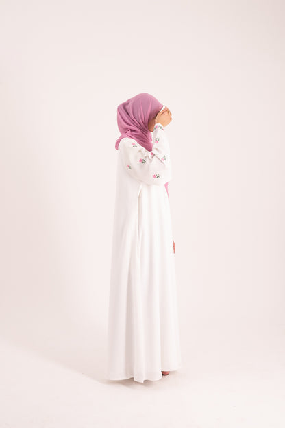 Ivory Bloom- Embroidered Abaya