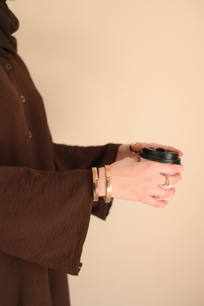 Button Down-Modest Coord Set- Choco