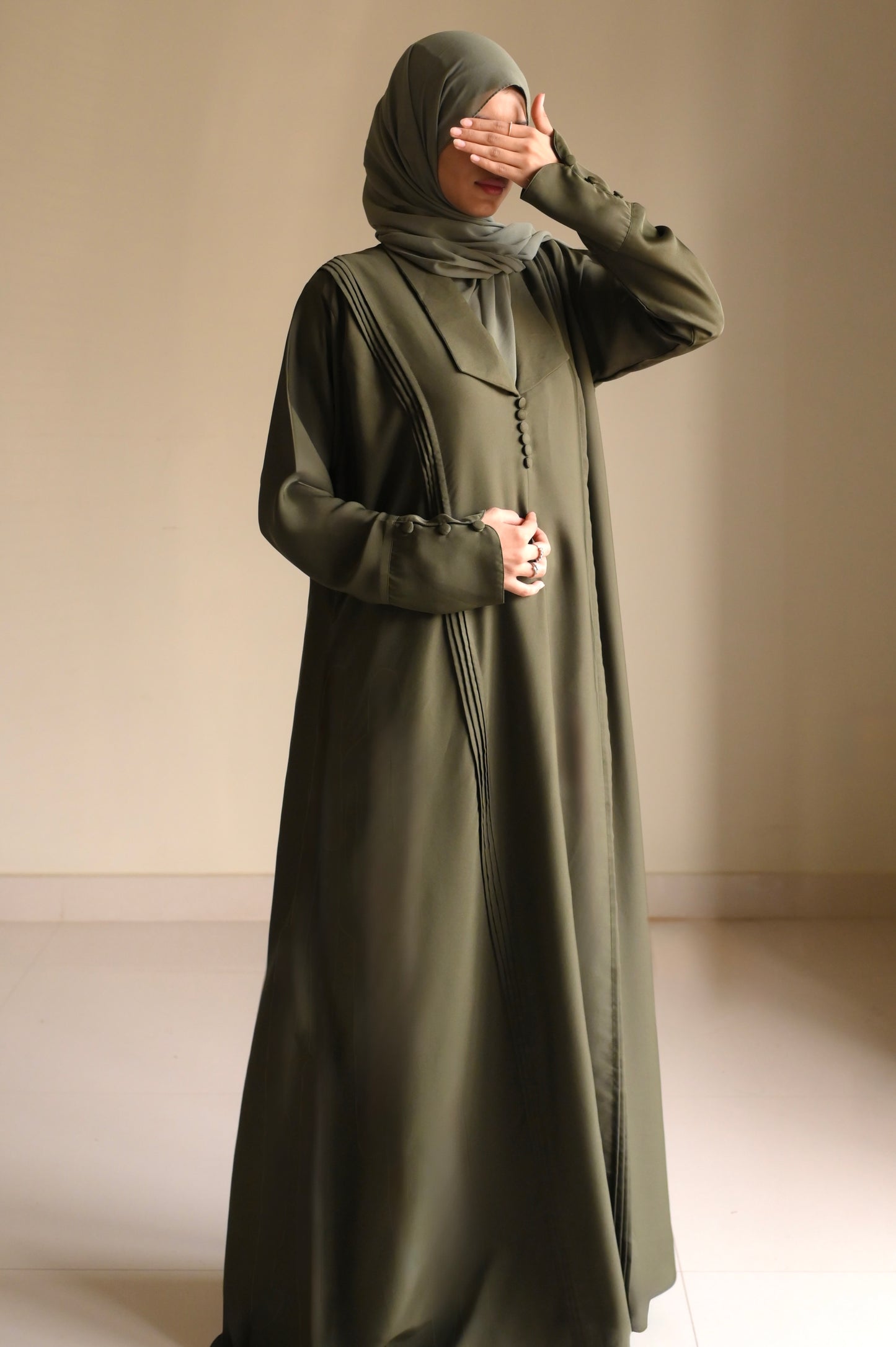 Olive Resistance-Coat Abaya