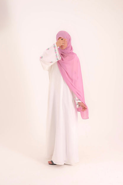Ivory Bloom- Embroidered Abaya