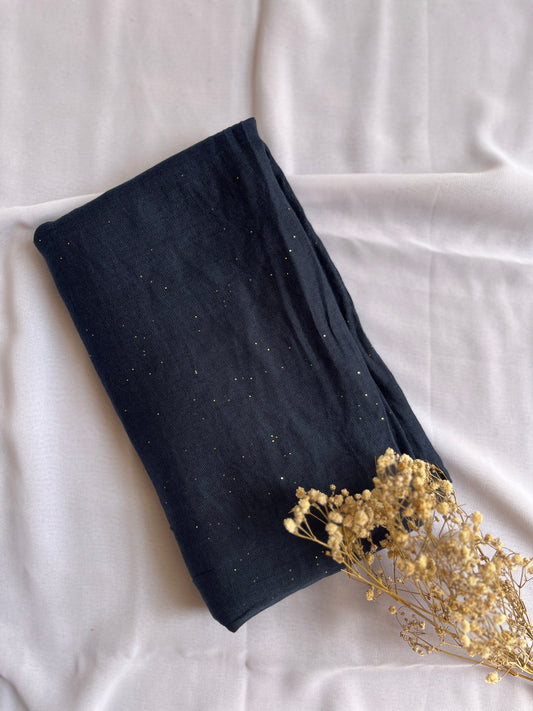 Glitter Studded Lawn Hijab- Dark Blue