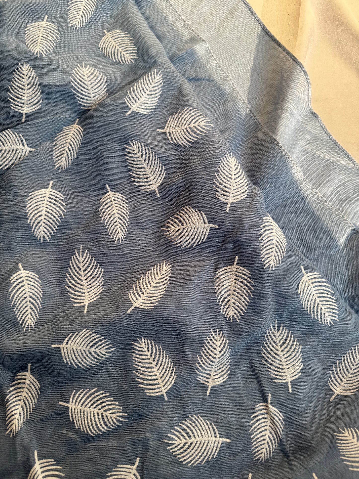 Block Print Feathers- Light Blue