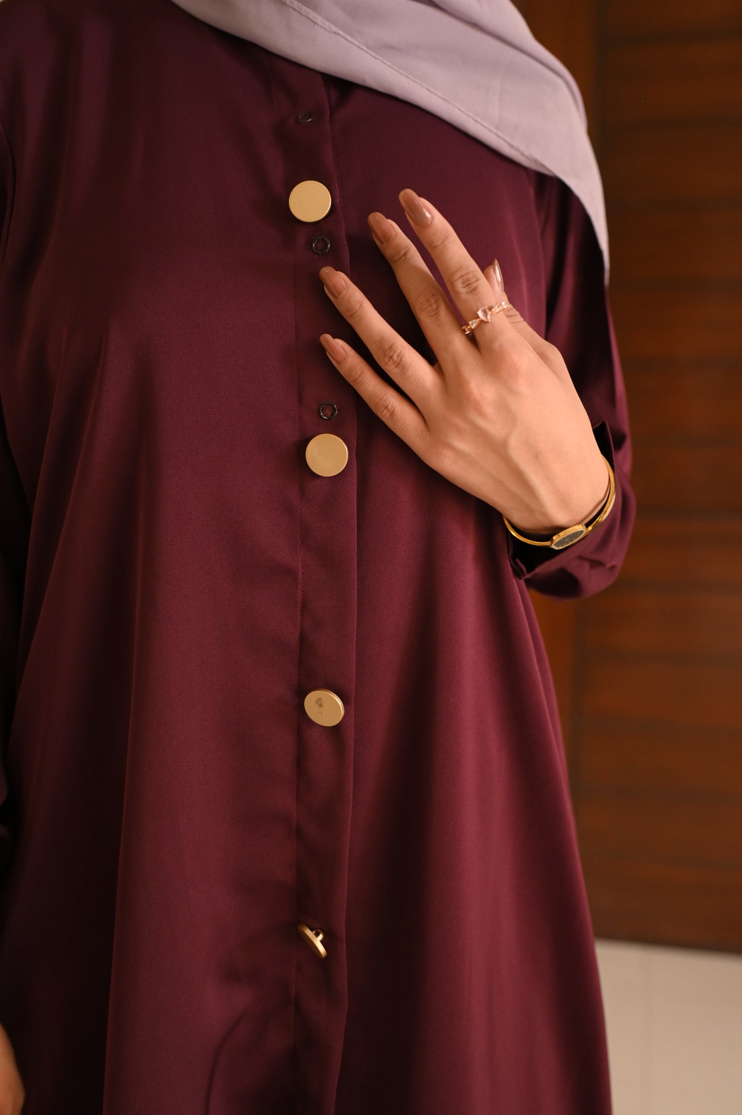Elara Coord Set- Maroon- Premium Nida