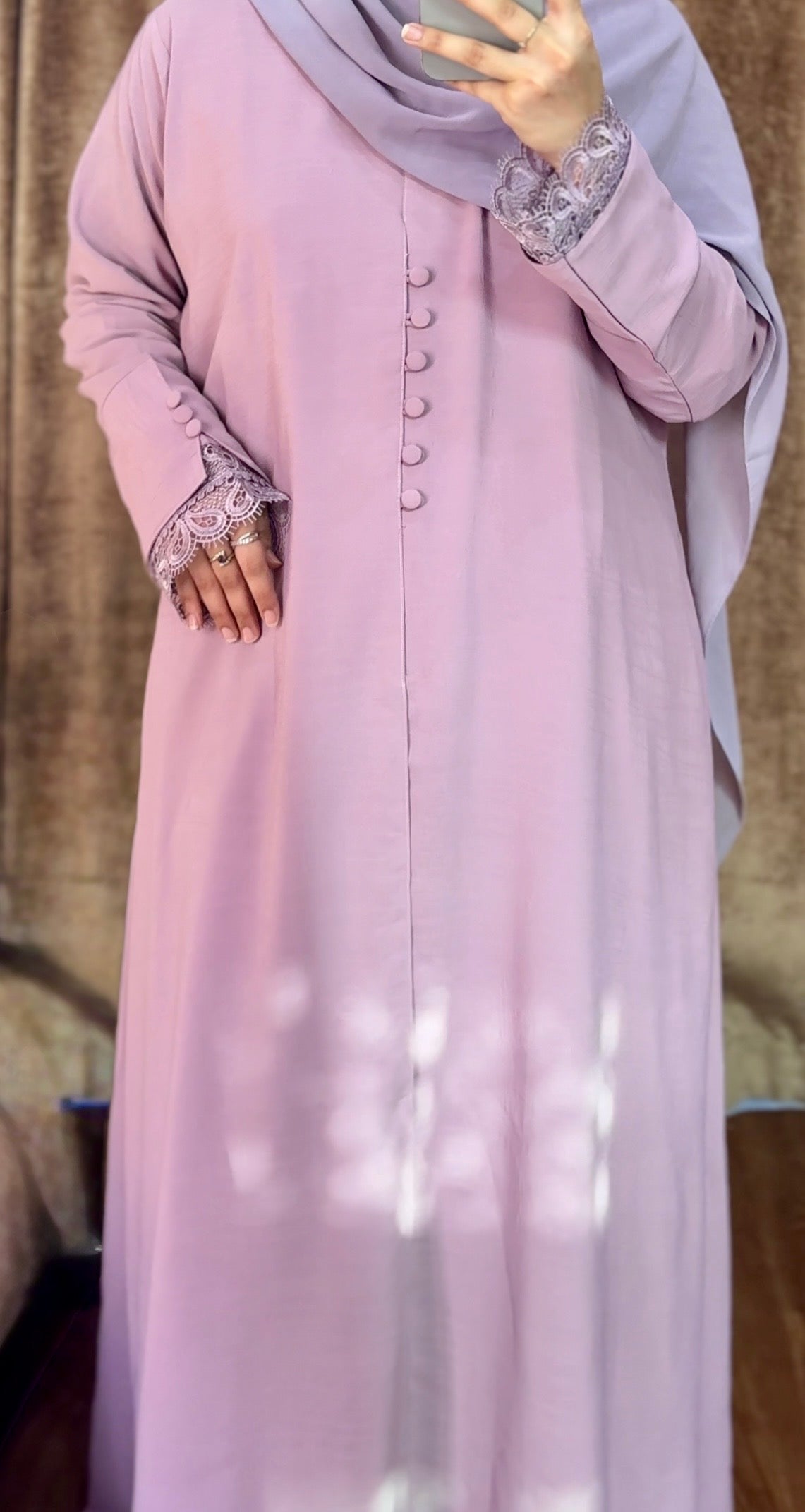 Arwa Luxe Coat Abaya- Lilac