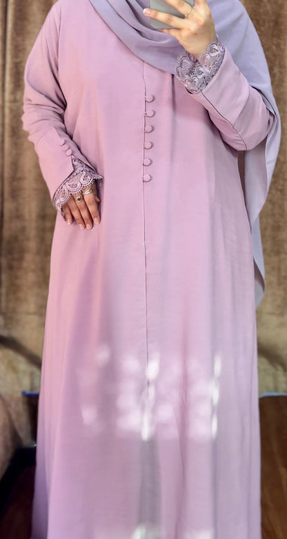 Arwa Luxe Coat Abaya- Lilac