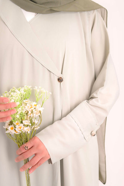 Raha- Bahrain Coat Abaya- Pistachio