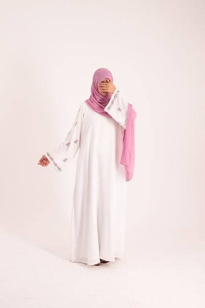 Ivory Bloom- Embroidered Abaya