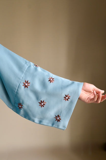 Daisies Abaya- Pistachio Cocoa