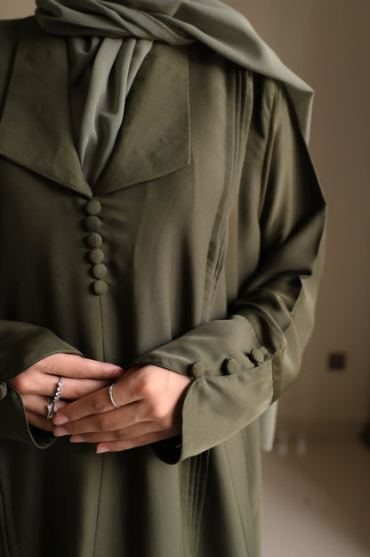 Olive Resistance-Coat Abaya