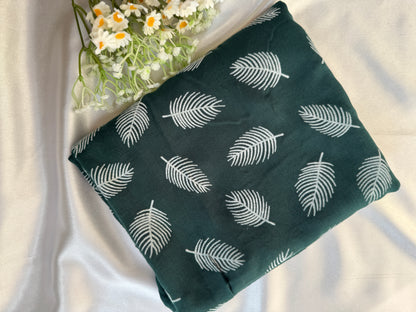Block Print Feathers- Dark Green