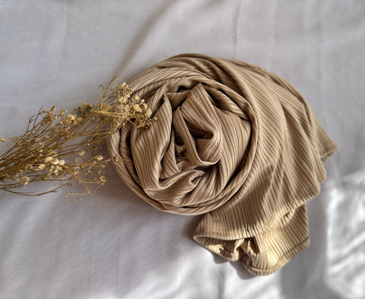 Satan Ribbed Jersey- Skin Gold