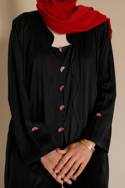 Watermelon Resistance - Black Romantic Nida Abaya