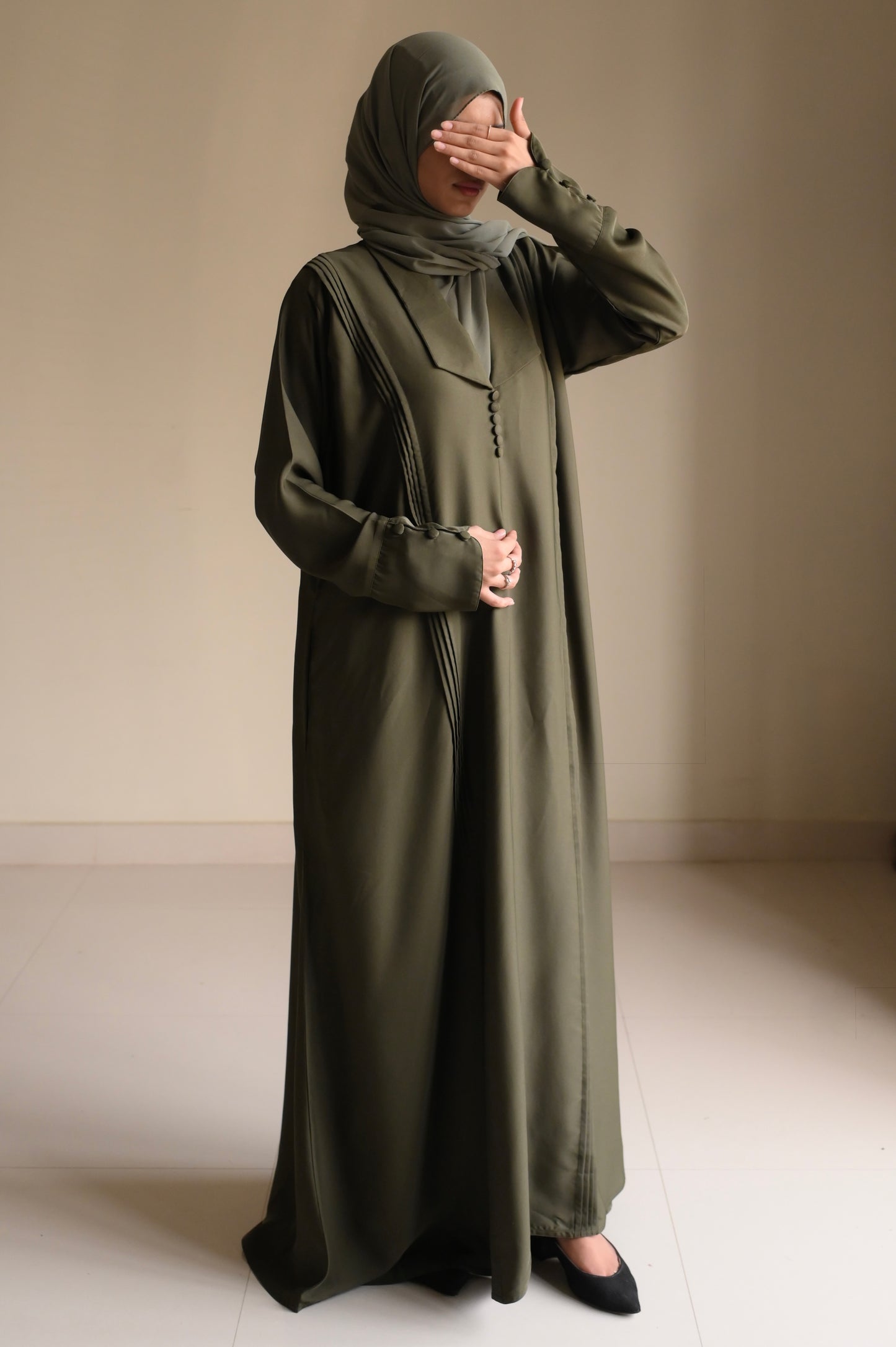 Olive Resistance-Coat Abaya