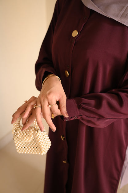 Elara Coord Set- Maroon- Premium Nida