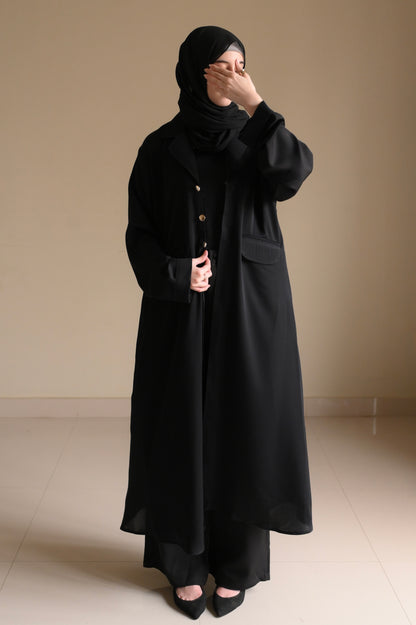 Staple Winter Coat Abaya-Black