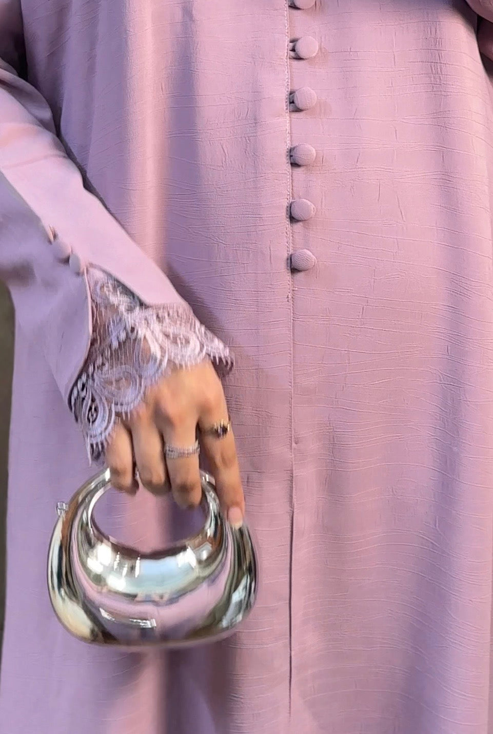 Arwa Luxe Coat Abaya- Lilac