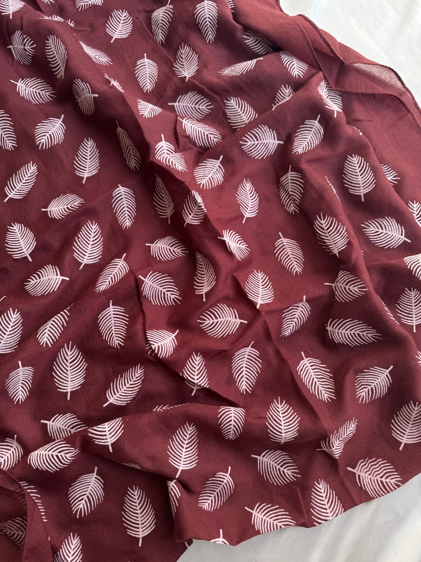 Block Print Feathers- Mahogany