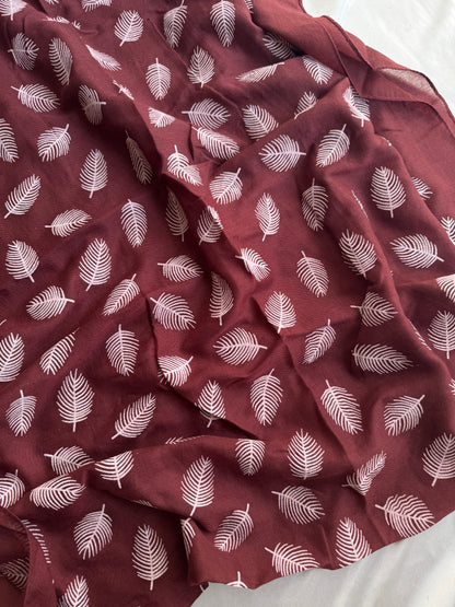 Block Print Feathers- Mahogany