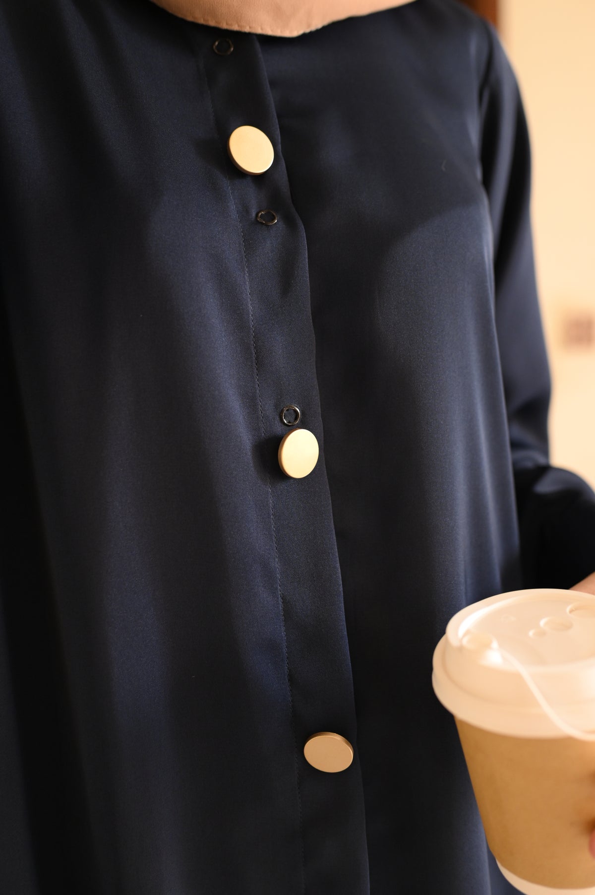 Elara Coord Set- Navy- Premium Nida