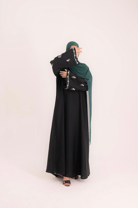 Black Flora- Embroidered Abaya