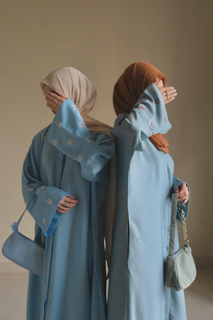 Daisies Abaya- Sky blue