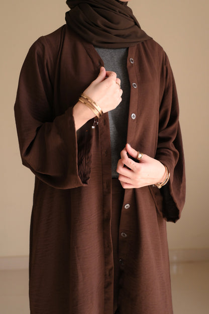 Button Down-Modest Coord Set- Choco