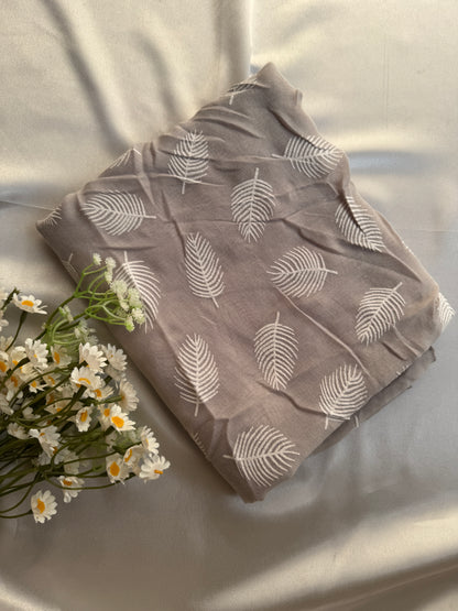 Block Print Feathers- Light Silver