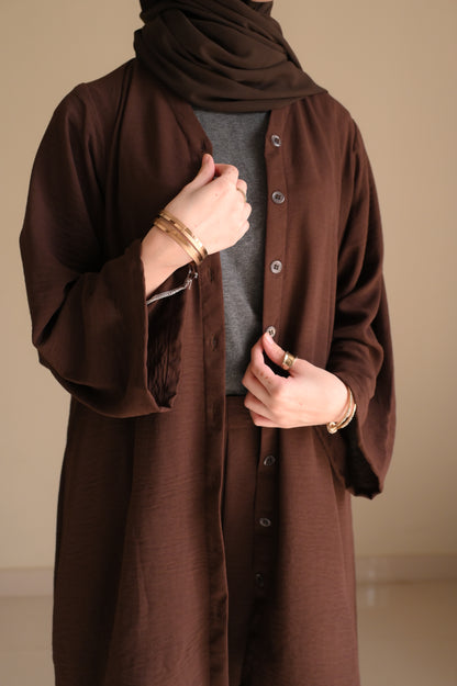 Button Down-Modest Coord Set- Choco