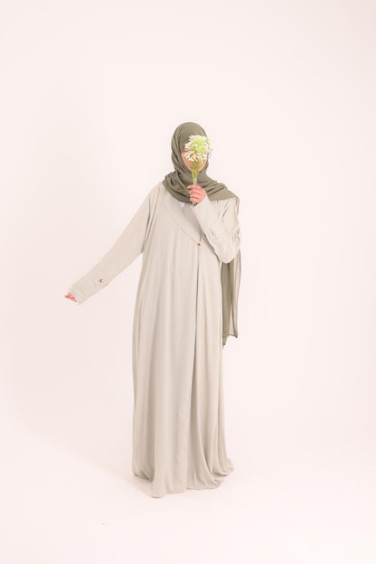 Raha- Bahrain Coat Abaya- Pistachio