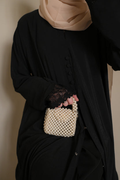 Arwa Luxe Coat Abaya- Black